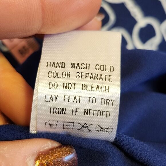 GILLI navy blue & white tank top jumpsuit, back zipper, lined, size M - Picture 7 of 7